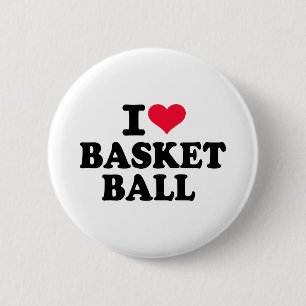 I love basketball 6 cm round badge