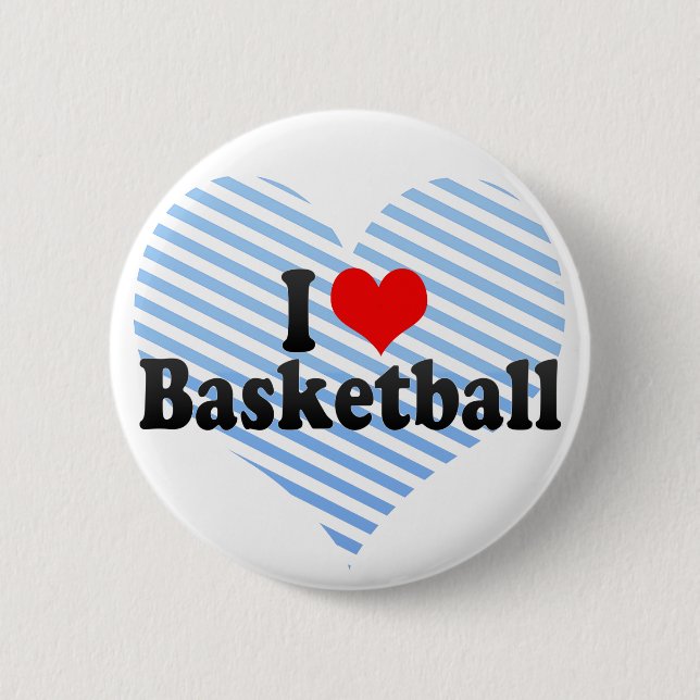 I Love Basketball 6 Cm Round Badge (Front)