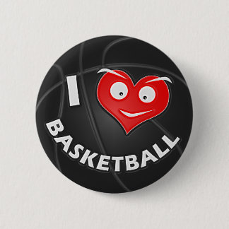 I Love Basketball 6 Cm Round Badge