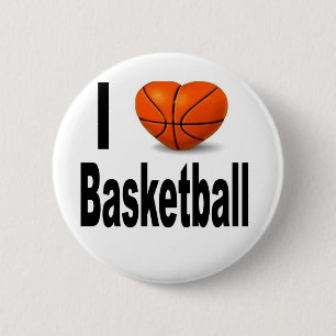 I Love Basketball 6 Cm Round Badge