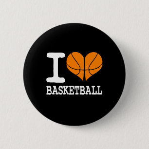 I Love Basketball Ball Sports Athletics Lover Gift 6 Cm Round Badge