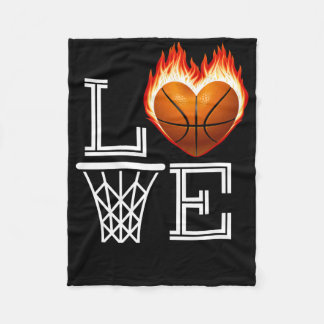 I Love Basketball Basketball Lover Gift For Women  Fleece Blanket