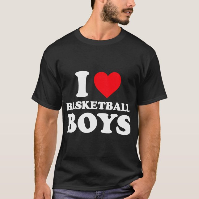 I Love Basketball Boys Shirt I Heart Basketball Bo (Front)