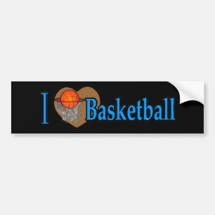 I Love Basketball Bumper Sticker
