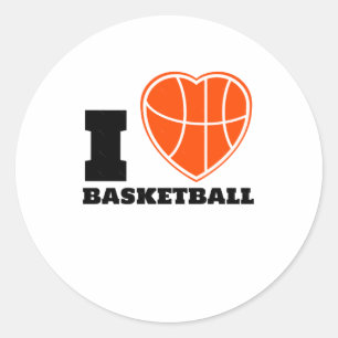 I Love Basketball Classic Round Sticker