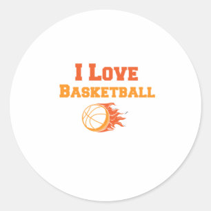 I Love Basketball. Classic Round Sticker