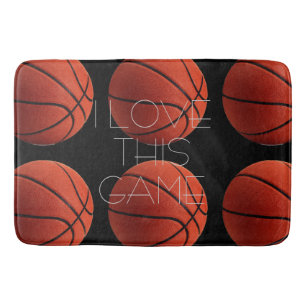 I Love Basketball Close-Up Bath Mat