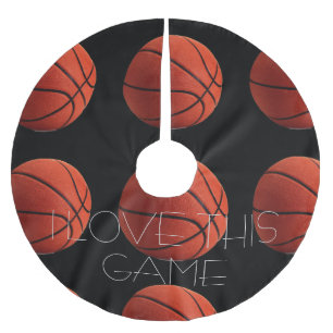 I Love Basketball Close-Up Brushed Polyester Tree Skirt