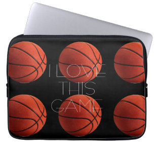 I Love Basketball Close-Up  Laptop Sleeve