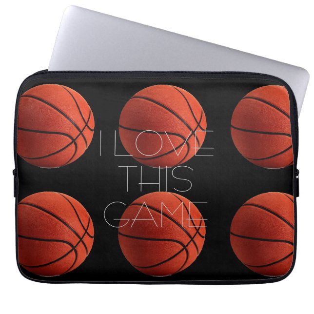 I Love Basketball Close-Up  Laptop Sleeve (Front)