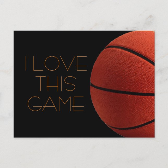 I Love Basketball Close-Up  Postcard (Front)