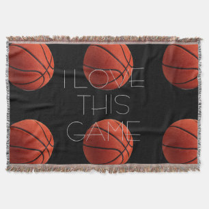 I Love Basketball Close-Up Throw Blanket