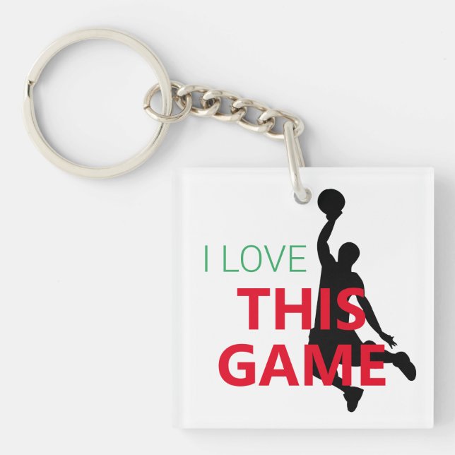 I Love Basketball Game Key Ring (Front)