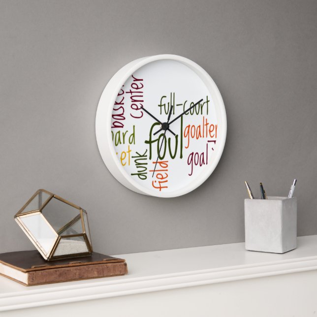 I Love Basketball games. With compassion Wall Clock (Office)