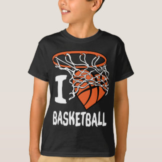 I Love Basketball  Girl & Boys Youth Basketball Ho T-Shirt