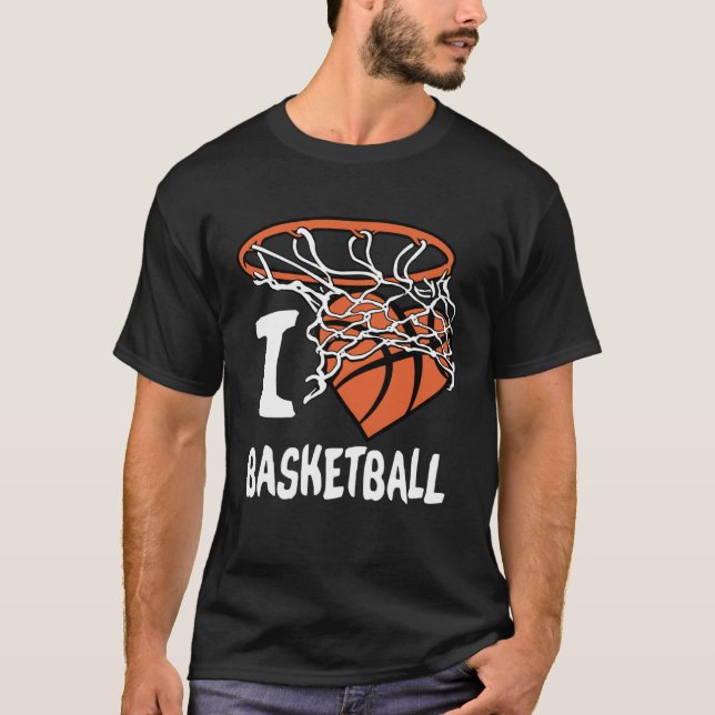 I Love Basketball  Girl & Boys Youth Basketball Ho T-Shirt (Front)