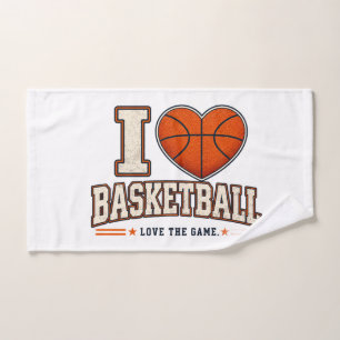 I Love Basketball Hand Towel Basketball Dad Gift