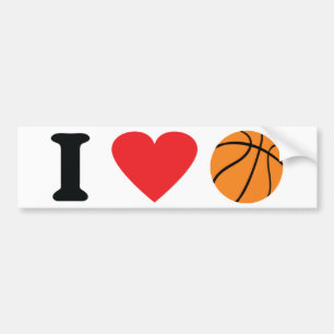 I love basketball icon bumper sticker