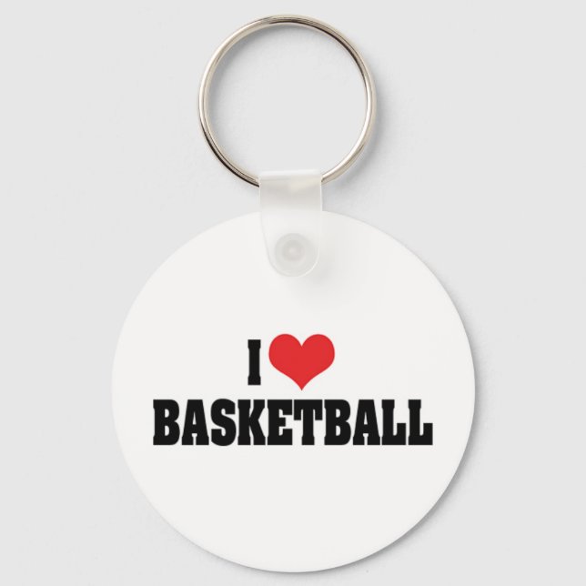 I Love Basketball Keychain (Front)