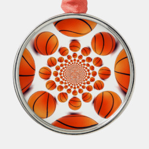 I love basketball metal ornament
