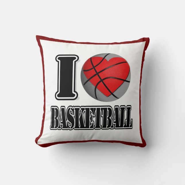 I love Basketball Pillow (Front)