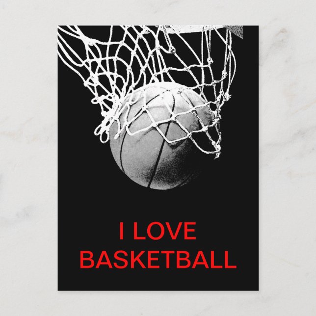 I Love Basketball Postcard (Front)