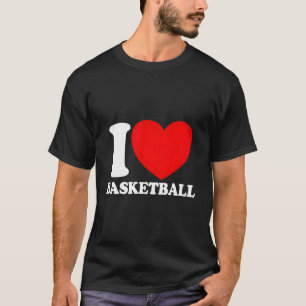 I Love Basketball Red Heart Hoop B-Ball I Love Bas T-Shirt