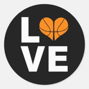 I Love Basketball Sports Athlete Player Gift Classic Round Sticker