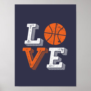 I Love Basketball Sports Games Fan Poster