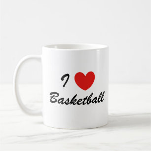 I Love Basketball Sports Typography Coffee Mug