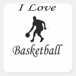 I Love Basketball Square Sticker