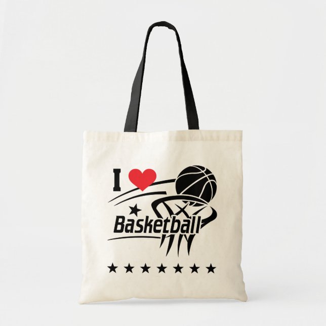 I Love basketball Tote Bag (Front)
