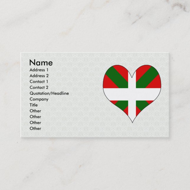 I Love Basque Business Card (Front)