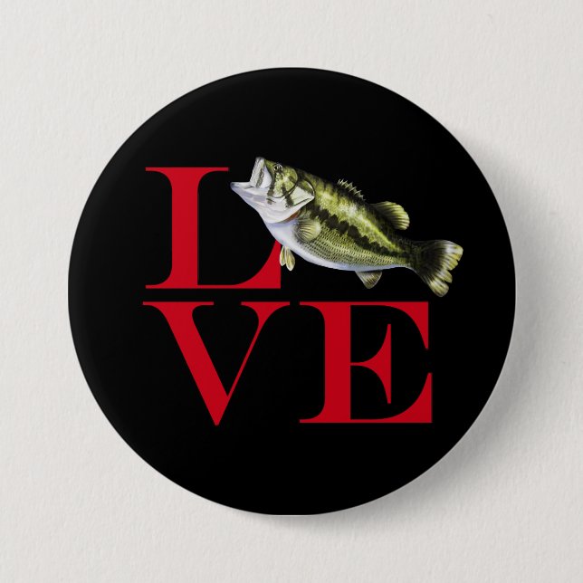 I Love Bass 7.5 Cm Round Badge (Front)