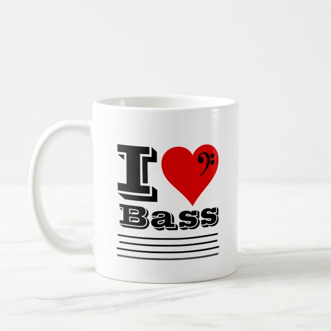 I Love Bass Coffee Mug (Left)