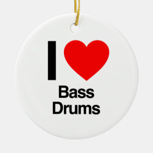 i love bass drums ceramic tree decoration