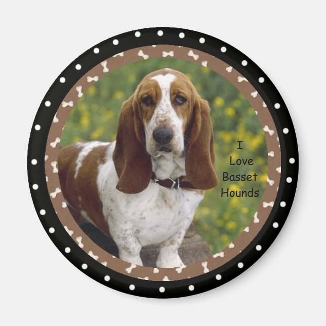 I love Basset Hound Dogs Magnet (Front)
