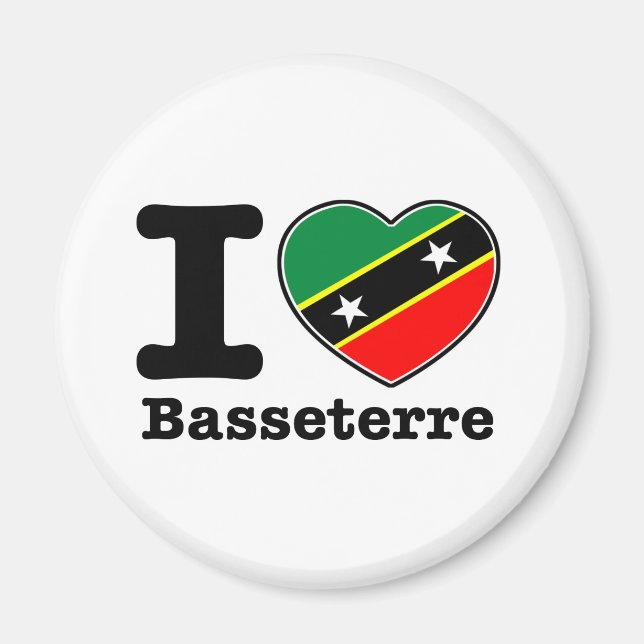 I love Basseterre Magnet (Front)