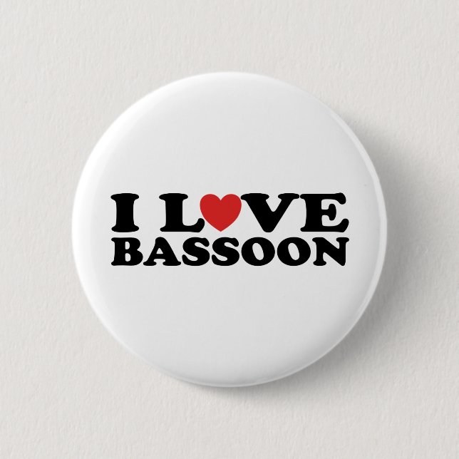 I Love Bassoon 6 Cm Round Badge (Front)