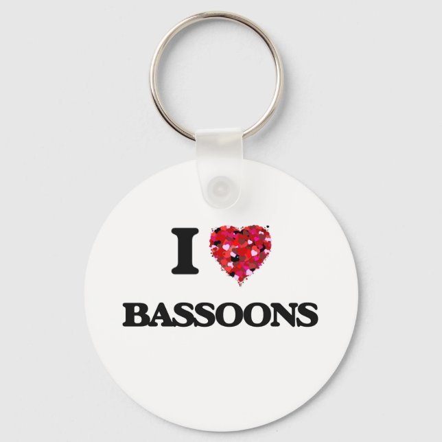 I Love Bassoons Key Ring (Front)