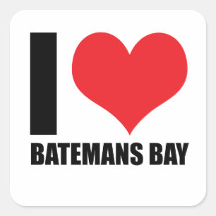 I love Batemans bay Square Sticker