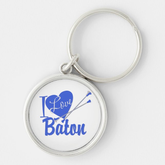 I Love Baton Key Ring (Front)