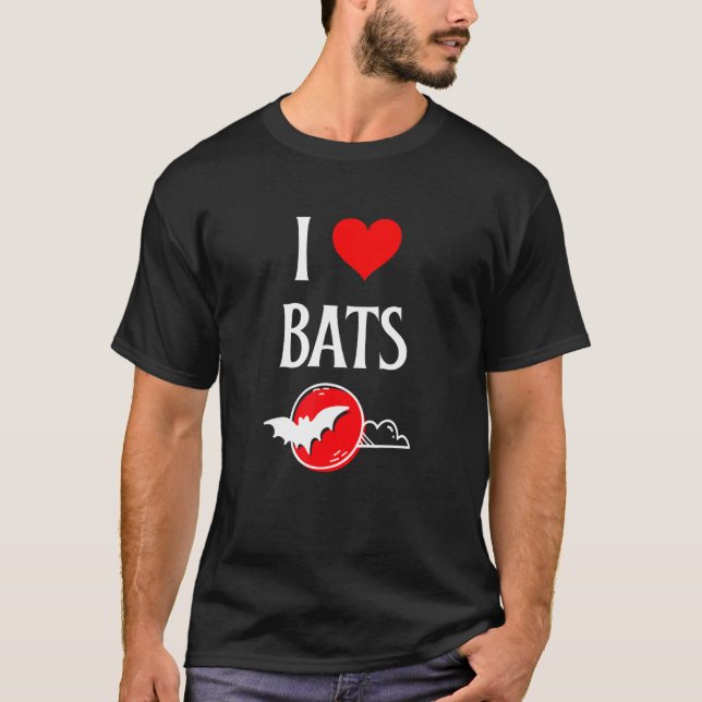 I Love Bats I Heart Bats Vampire Bat lover Chiropt T-Shirt (Front)
