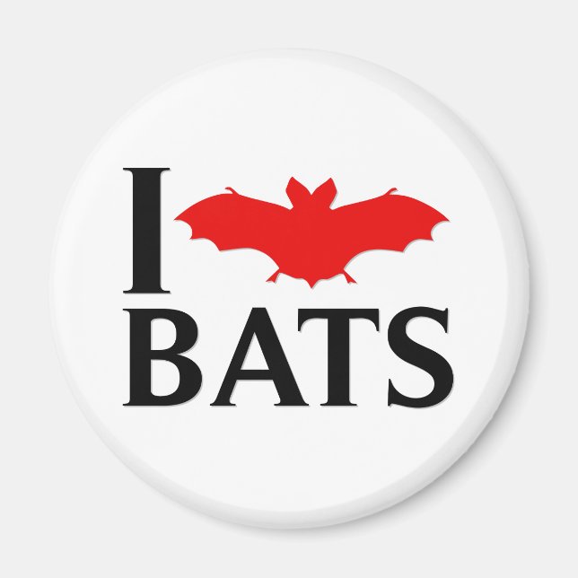 I Love Bats Magnet (Front)