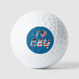 I Love BBQ, American Patriotic Golf Balls