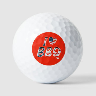 I Love BBQ, American Patriotic Golf Balls