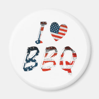 I Love BBQ, American Patriotic Magnet