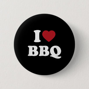 I Love Bbq, I Heart Bbq 6 Cm Round Badge