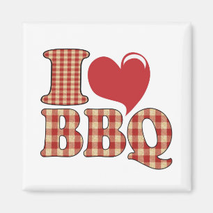 I Love BBQ Magnet