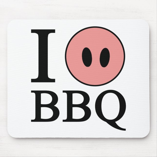 I Love BBQ Mouse Pad (Front)